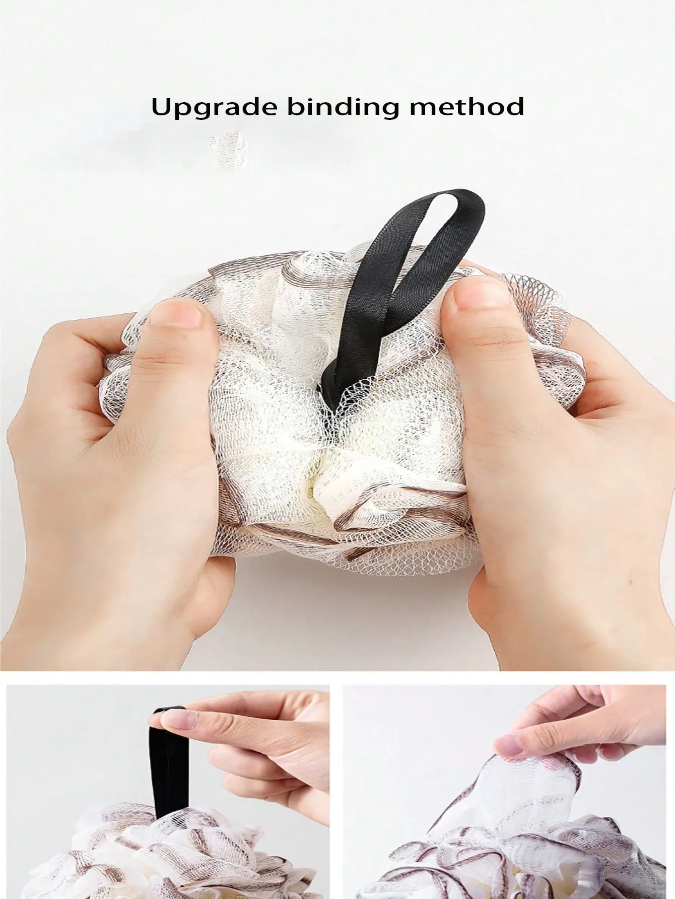 1pack/3pcs Soft Bath Sponge In 3 Different Colors For Exfoliating And Lathering