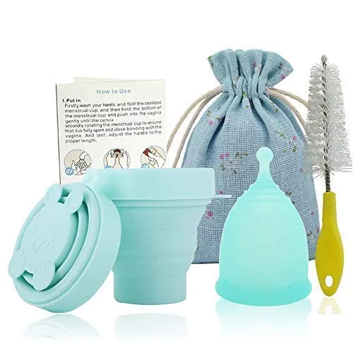 SPEQUIX Women Reusable Female Silicone Menstrual Cup FDA Feminine Period Soft Hygiene Cup w/ 1 Pc Cute Rabbit Sterilized Cup (Large)
