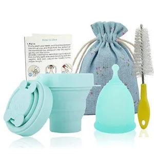 SPEQUIX Women Reusable Female Silicone Menstrual Cup FDA Feminine Period Soft Hygiene Cup w/ 1 Pc Cute Rabbit Sterilized Cup (Large)